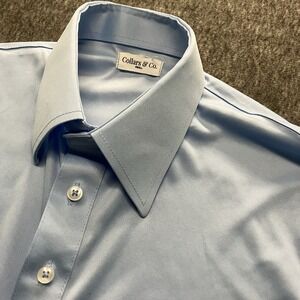 Collars and Co. Dress Collar Polo Shirt Mens Small Blue Performance Golf Preppy